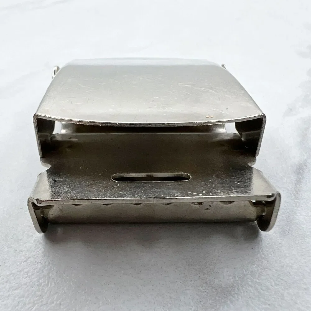Silver Tone Web Clamp Simple Basic Belt Buckle